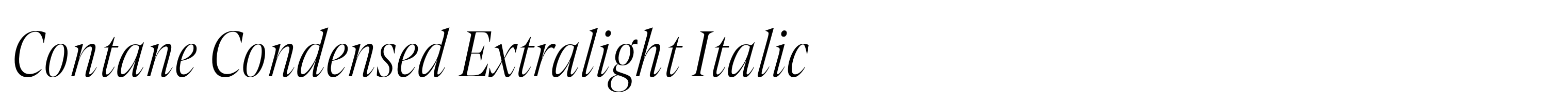 Contane Condensed Extralight Italic